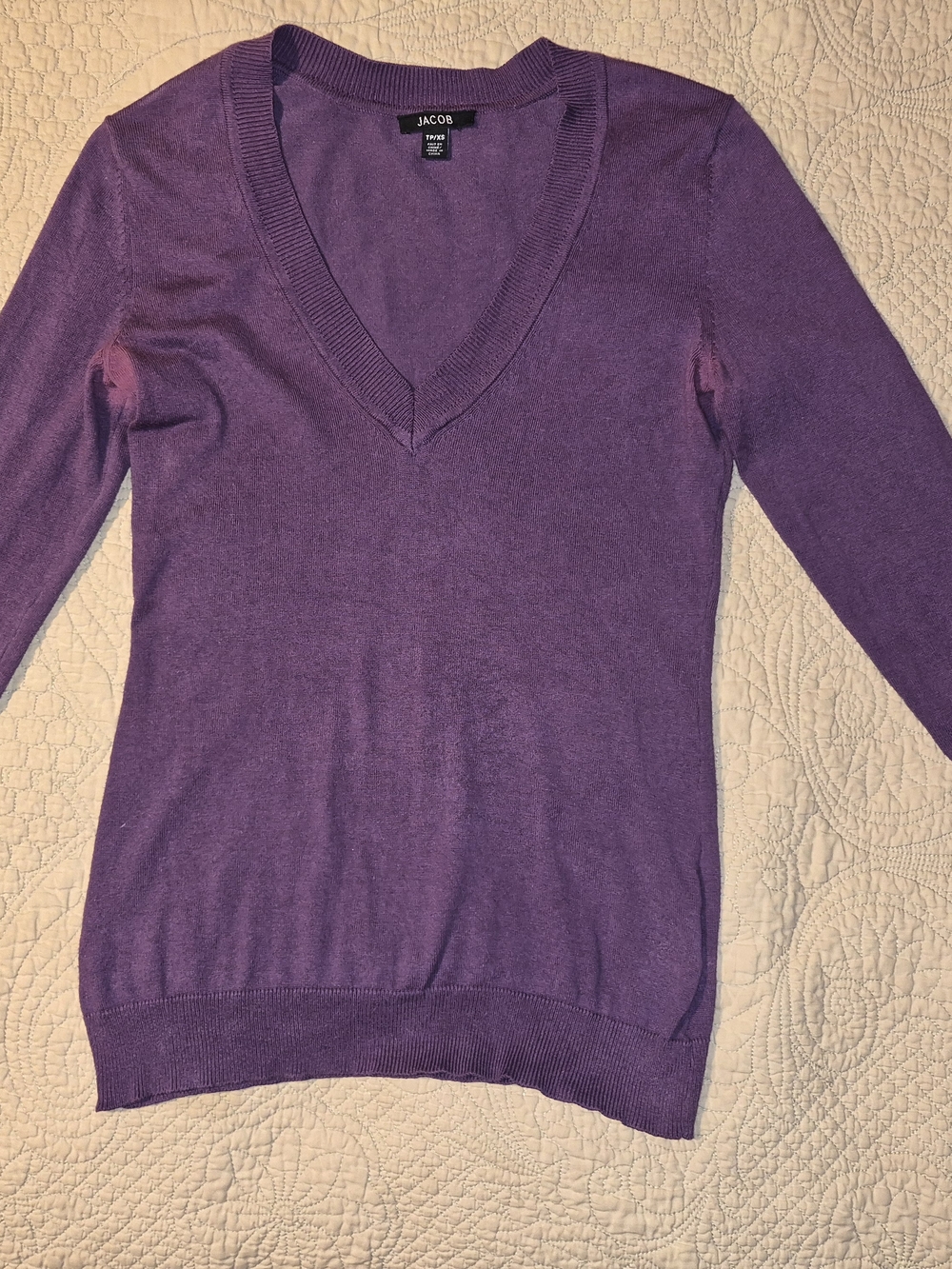 Jacob Purple V-Neck Pullover Sweater